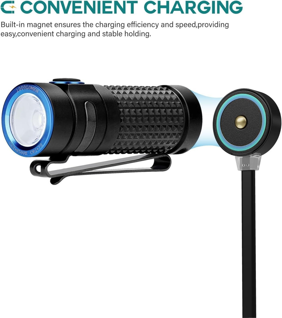 Universal Magnetic Charger for Olight Flashlights - Fast & Safe Charging
