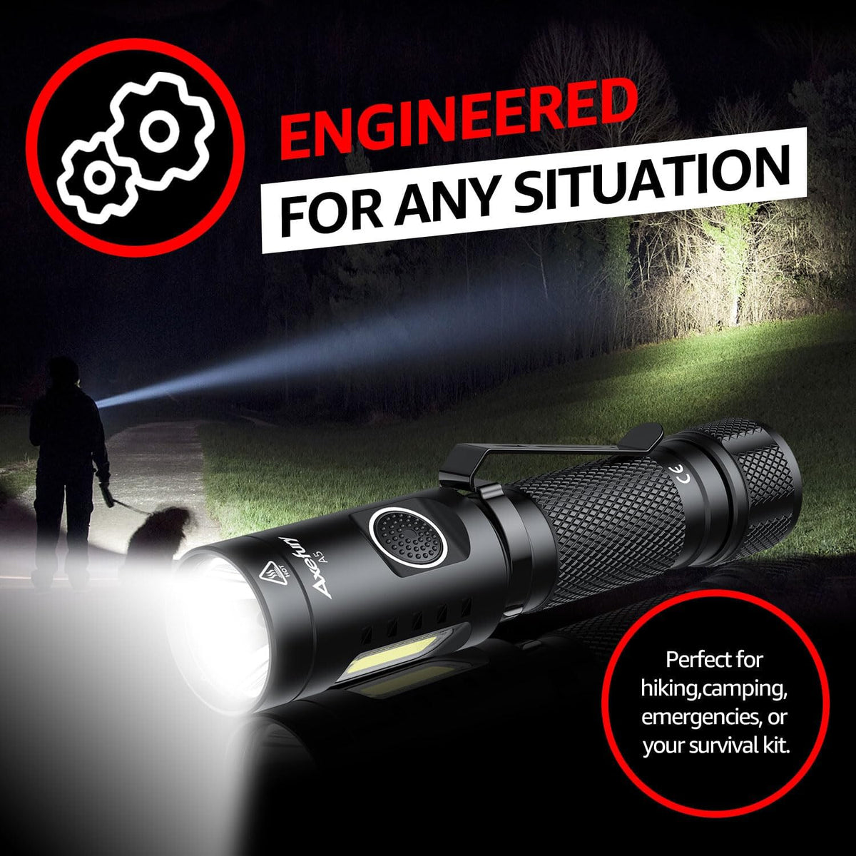 Magnetic LED Tactical Flashlight 700 Lumens Waterproof Camping Work Light