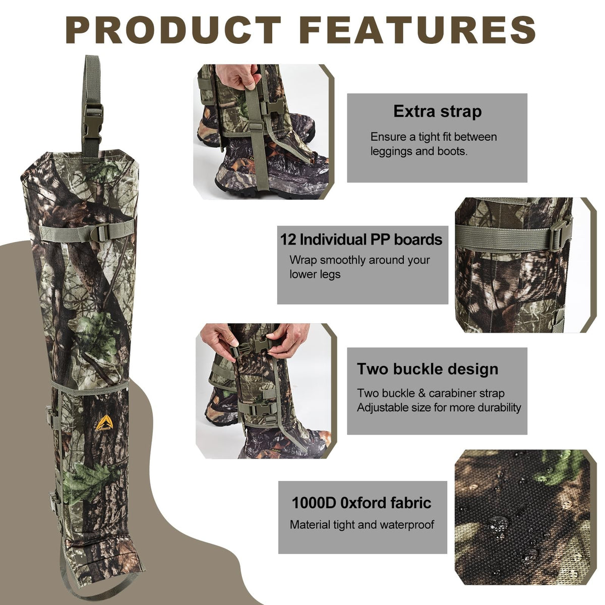 Waterproof Snake Bite Protection Chaps for Hunting | Adjustable Gaiters