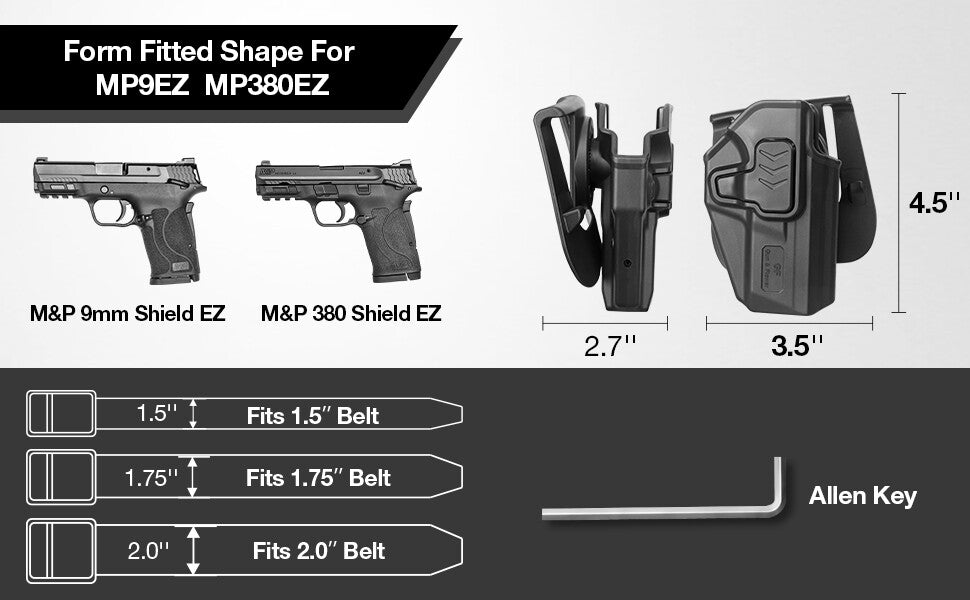 Holster for Smith & Wesson M&P Shield 380 EZ & 9mm EZ - Right Hand, Level II Retention
