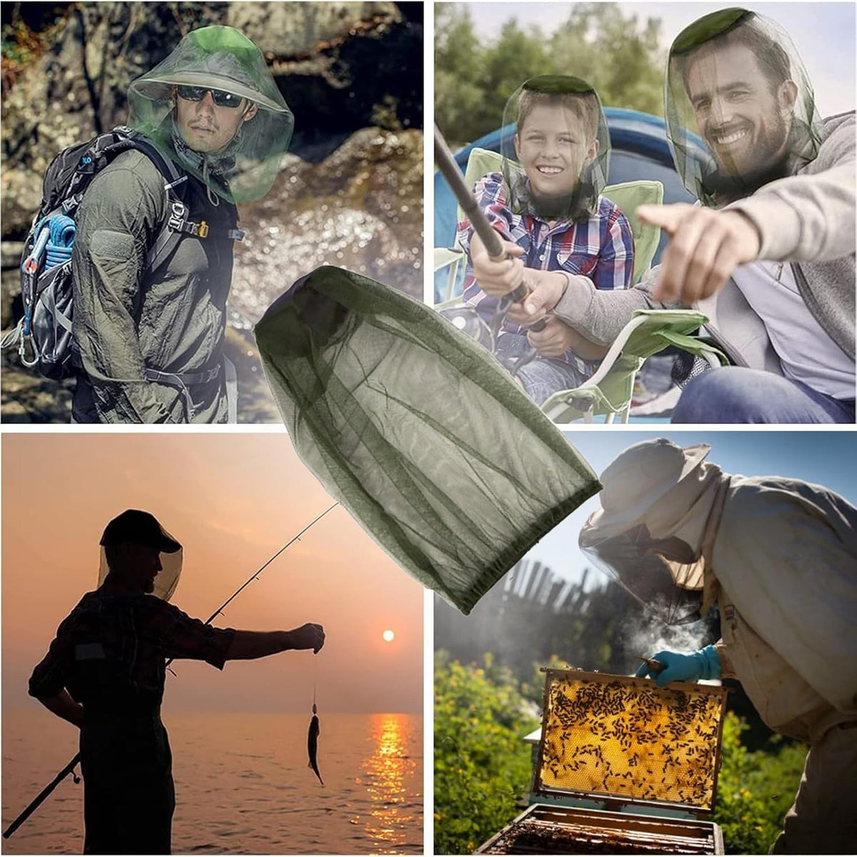 Mosquito Net Hat Mesh Insect Protection Face Mask for Hiking Camping Fishing