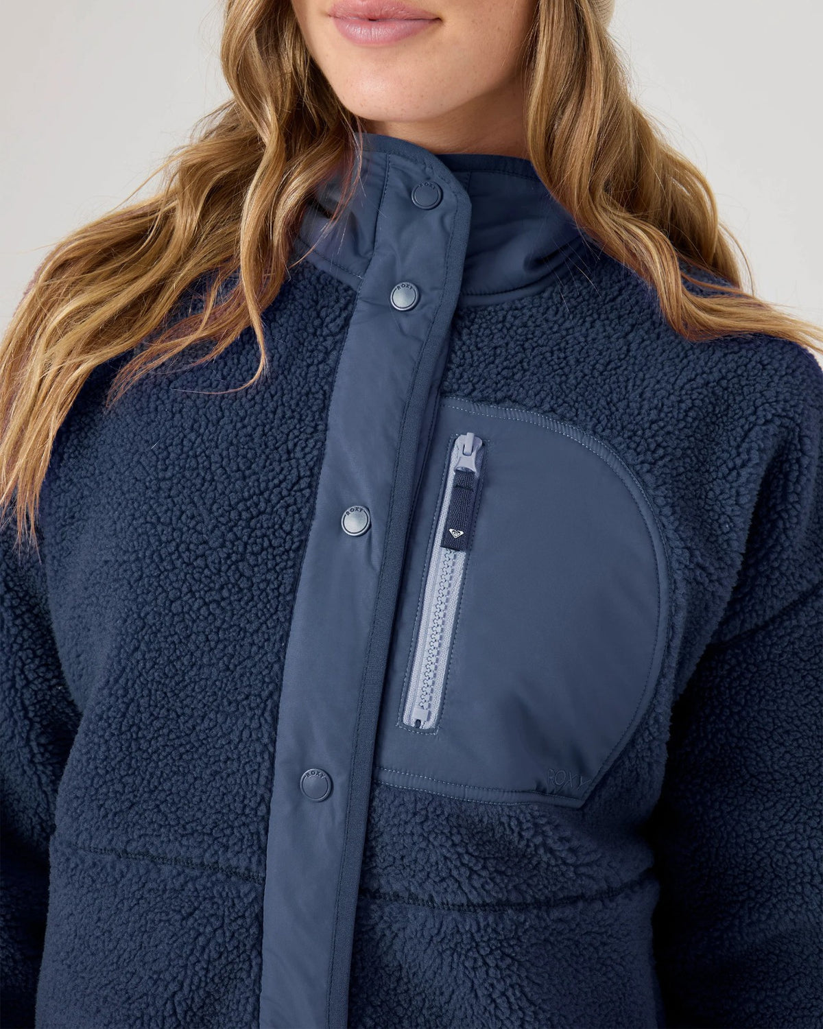 Women's Sherpa Bonded Fleece Jacket with Oversized Fit - Cozy & Warm
