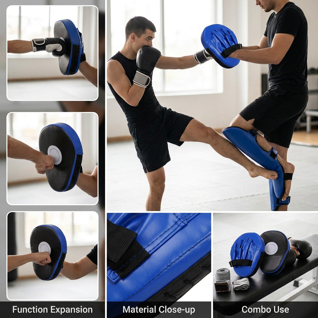 Boxing Punching Pads Kick Training Target Set Blue Black Pair for Muay Thai