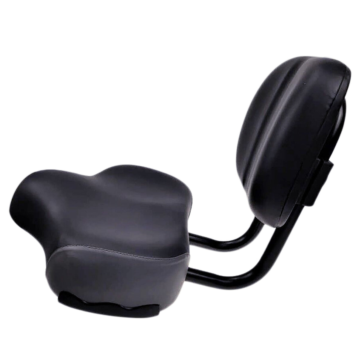 Heavy Duty Bicycle Saddle Seat with Backrest - Wide Comfort Leather Cushion