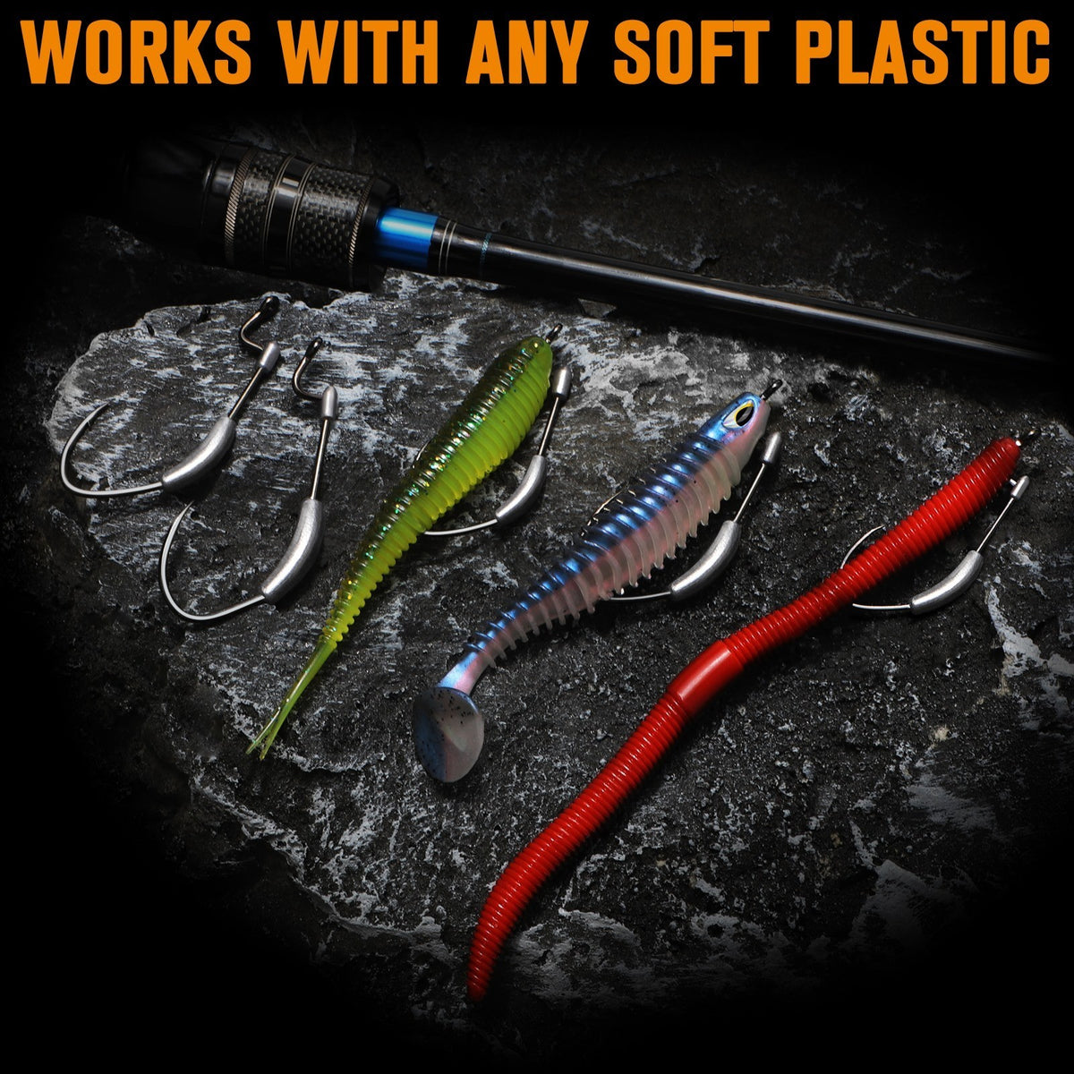 Weighted Swimbait Hooks Kit for Weedless Fishing - Multiple Sizes