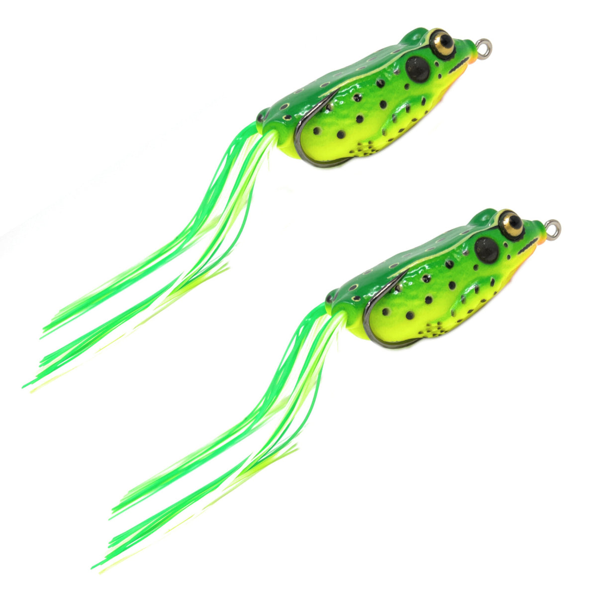 Topwater Bass Fishing Frogs 2.5 Inch 2 Pack - Weedless Hollow Body Lures