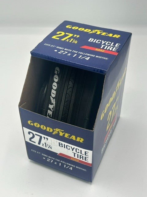 27 x 1 1/4 Road Bike Folding Tire - Durable, Versatile, Blackwall