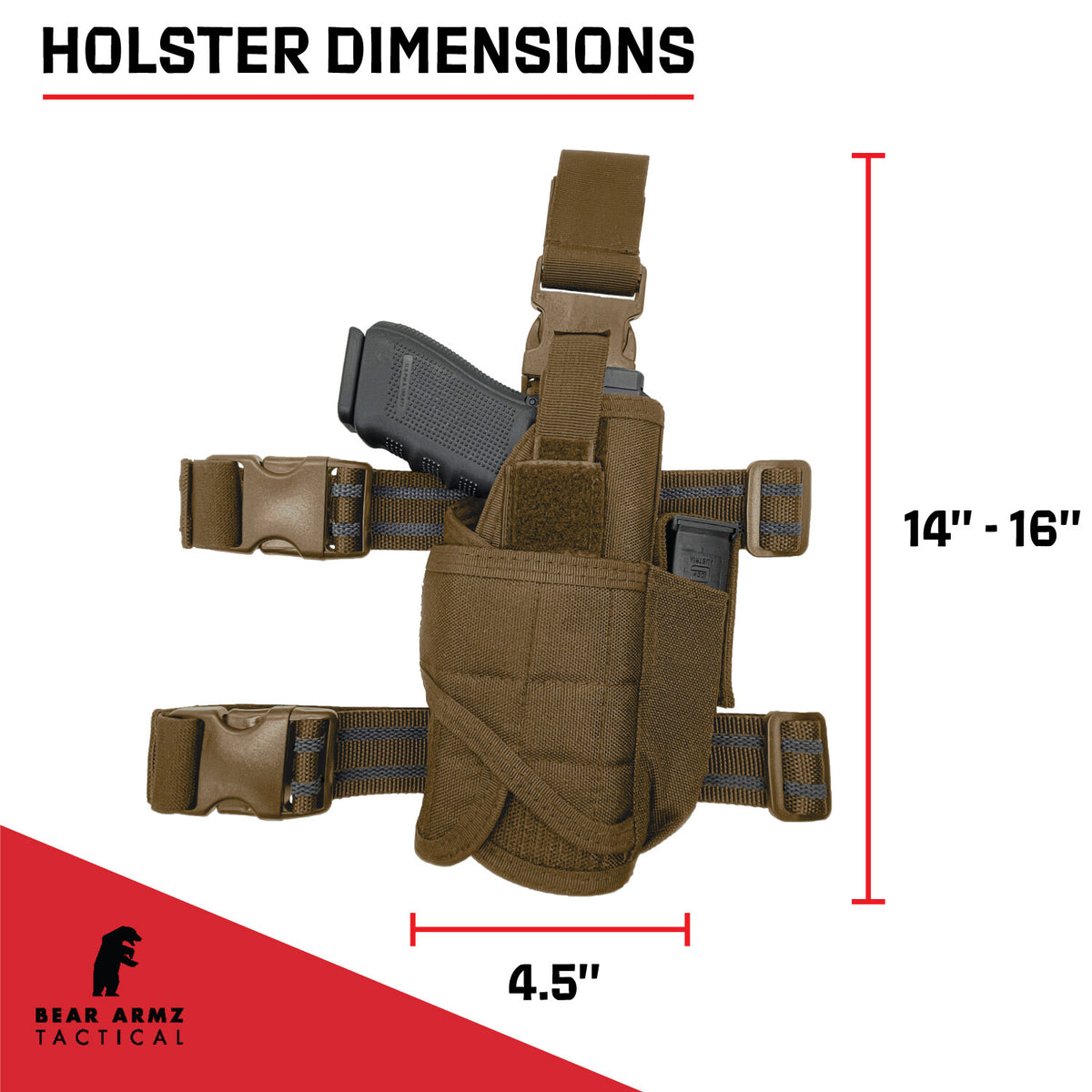 Universal Drop Leg Holster with Adjustable Thigh Gun Holder for Any Pistol