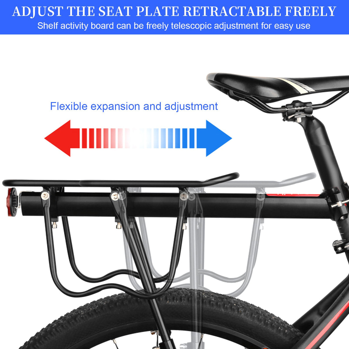 Heavy Duty Bicycle Rear Rack Cargo Carrier with 110 Lb Capacity