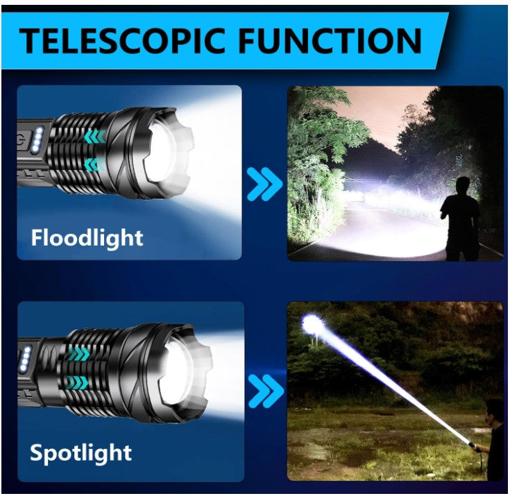 Super Bright Rechargeable LED Flashlight 90,000 Lumens, 7 Modes, Waterproof - 2 Pack