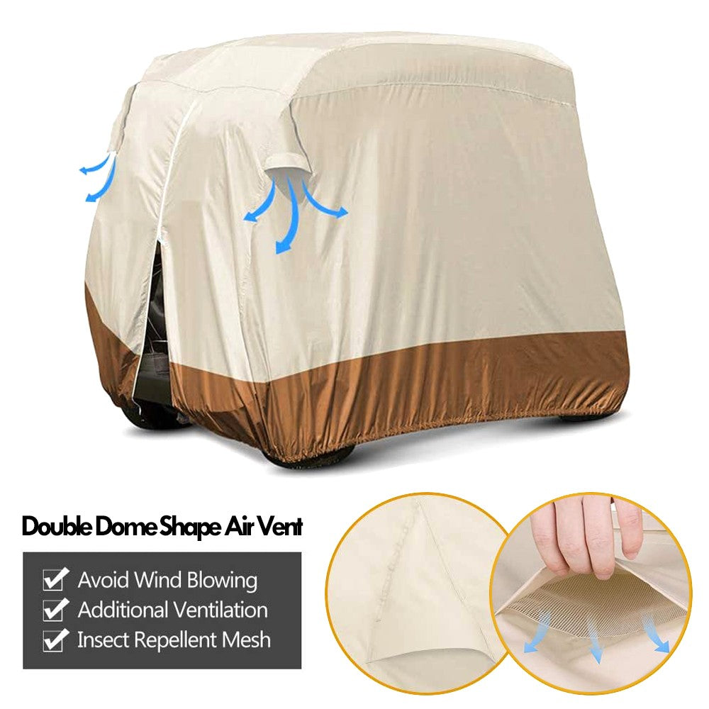 Waterproof 4 Passenger Golf Cart Cover 420D Heavy Duty for EZGO Club Car Yamaha