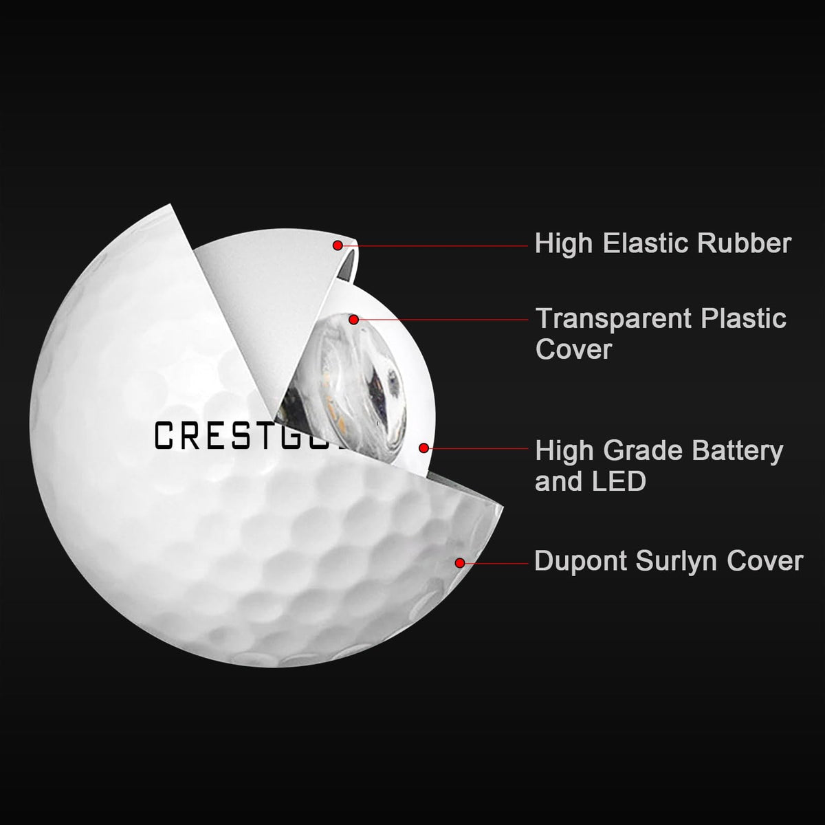 Glow in the Dark Golf Balls with Glow Tees - 3 Bright Color Set for Night Golf