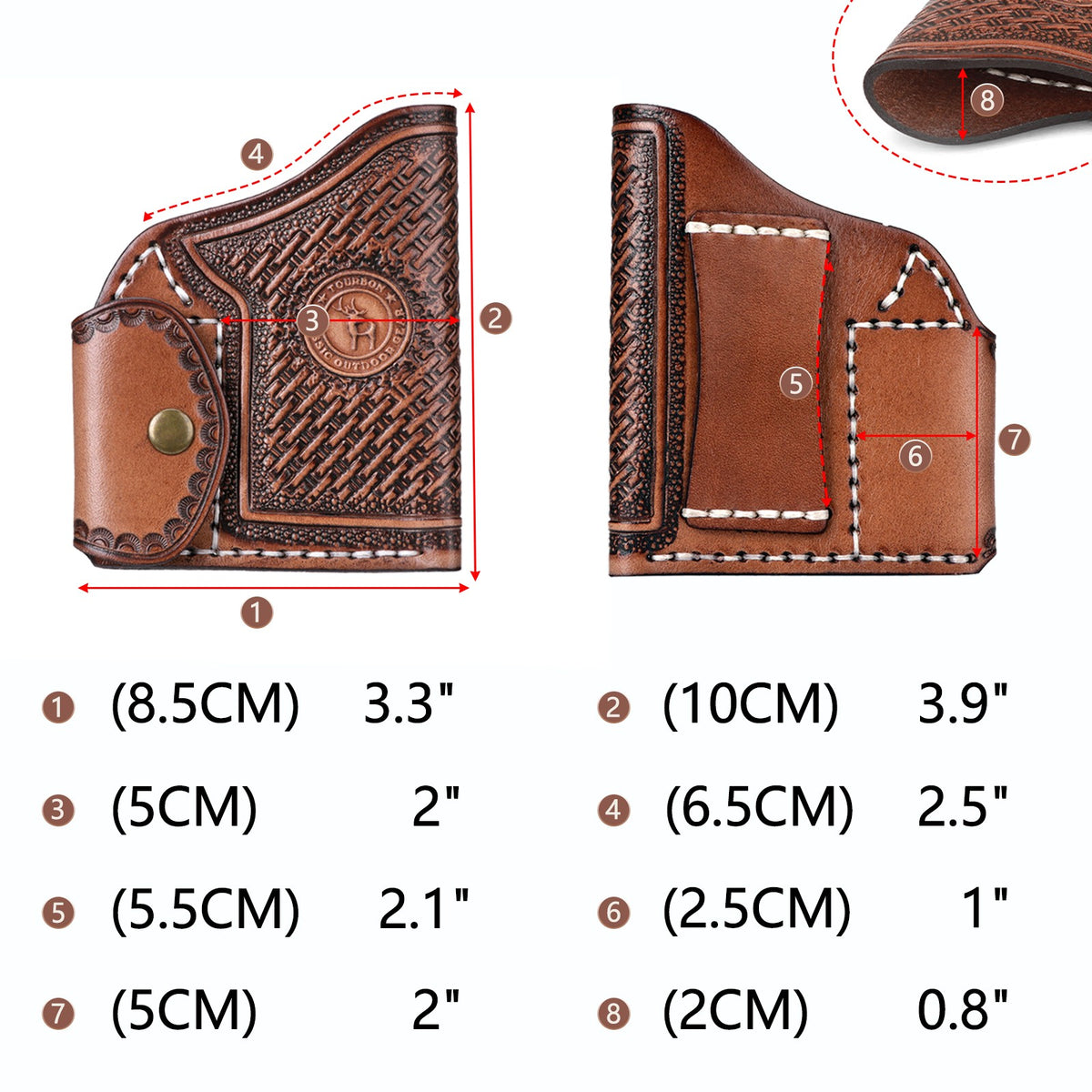 Leather Gun Holster for Mini Revolvers IWB OWB Concealed Carry