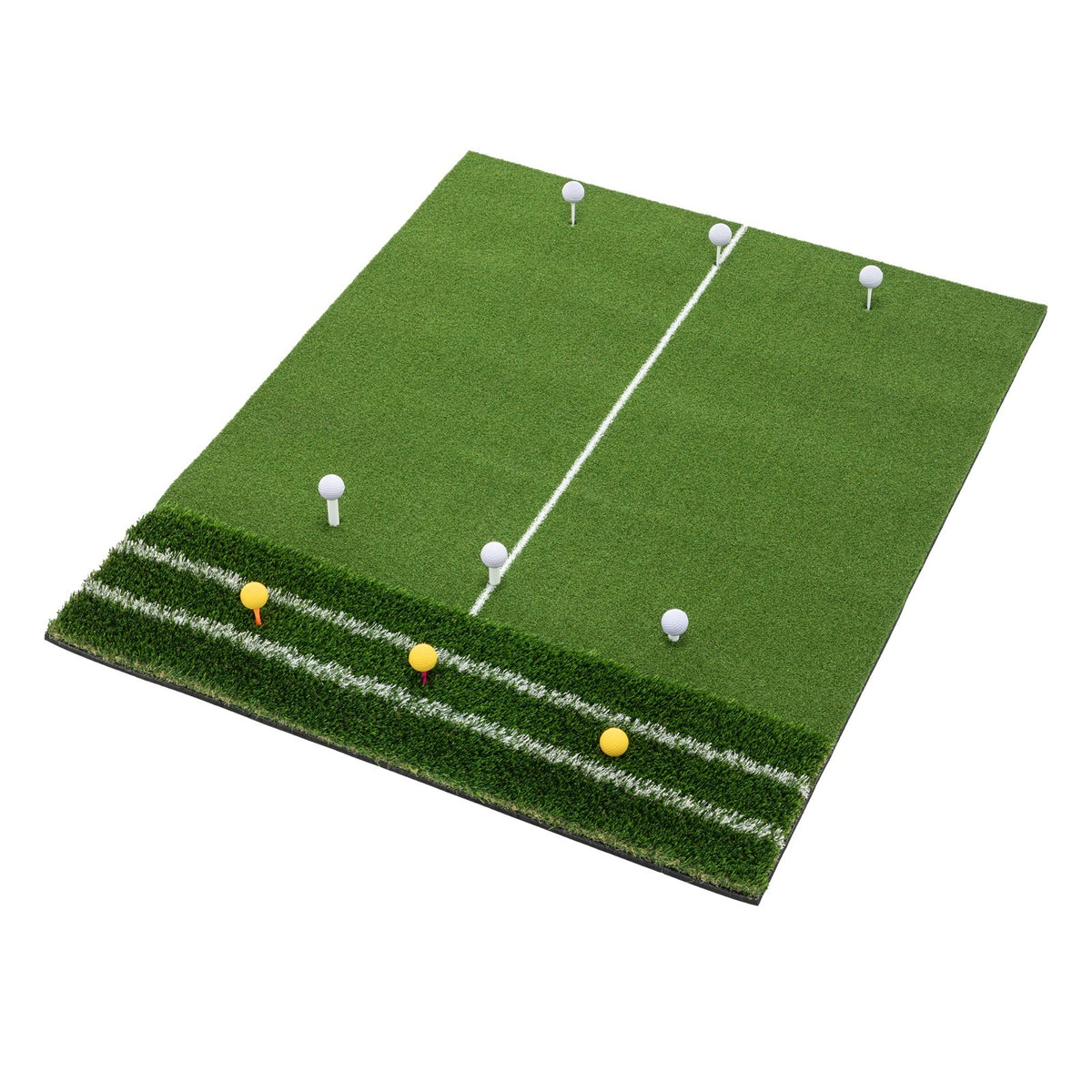 Golf Hitting Mat 5x4 Ft with Alignment Lines, Balls, Tees & Strap - Practice Turf
