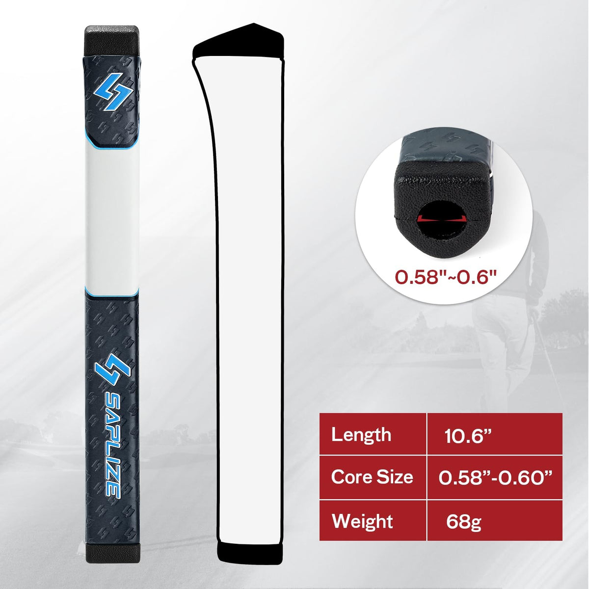 Golf Putter Grip Midsize Blue - Stable Control & Lightweight Design