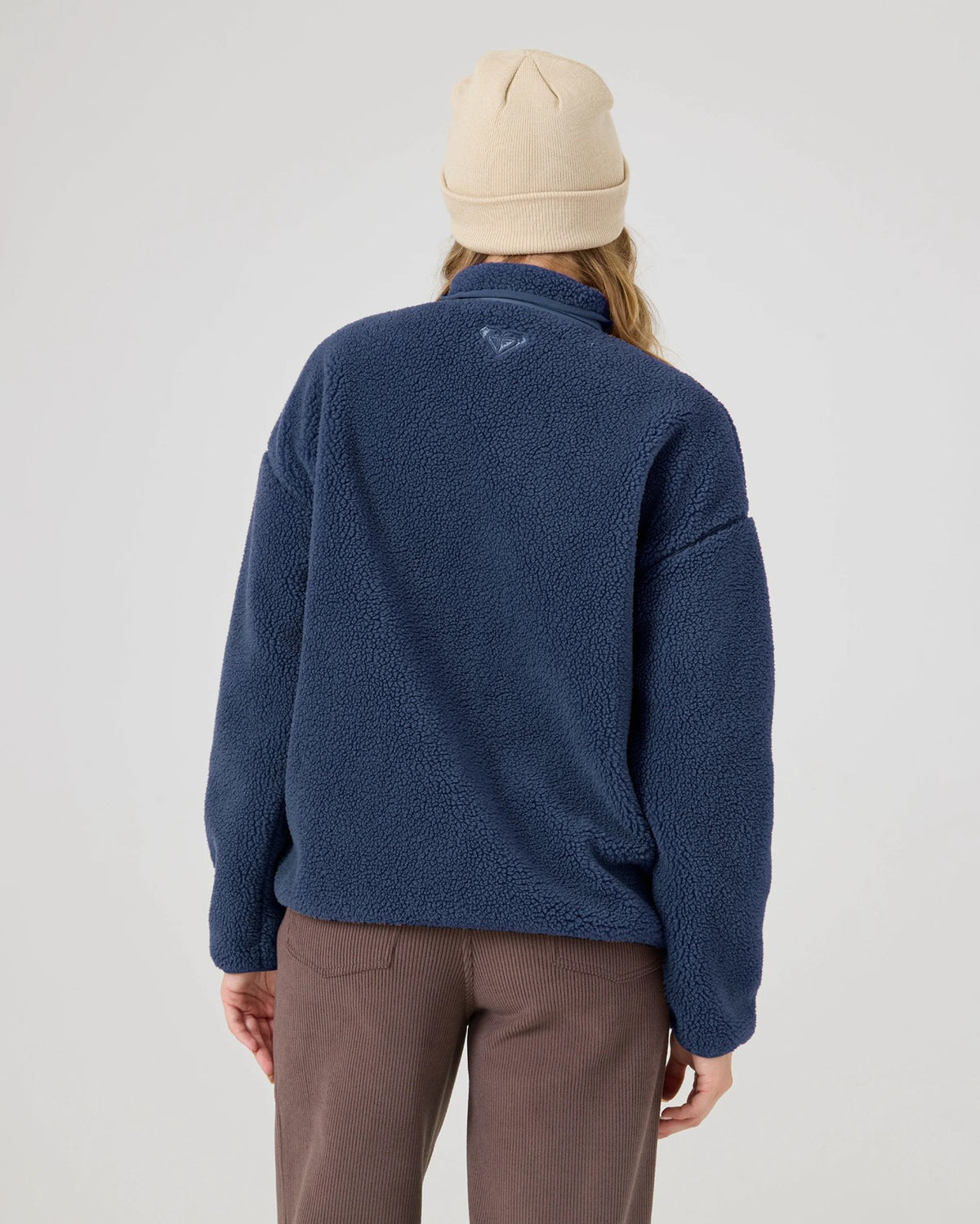 Women's Sherpa Bonded Fleece Jacket with Oversized Fit - Cozy & Warm
