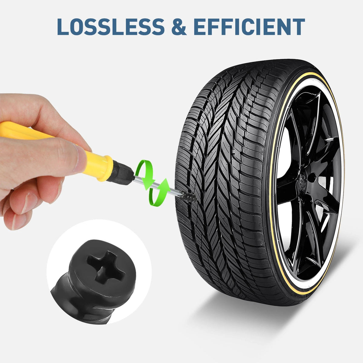 Heavy Duty Tire Repair Kit with Rubber Nails & Screwdriver – 100 Pcs for Car, Truck, Motorcycle & Bicycle Tires