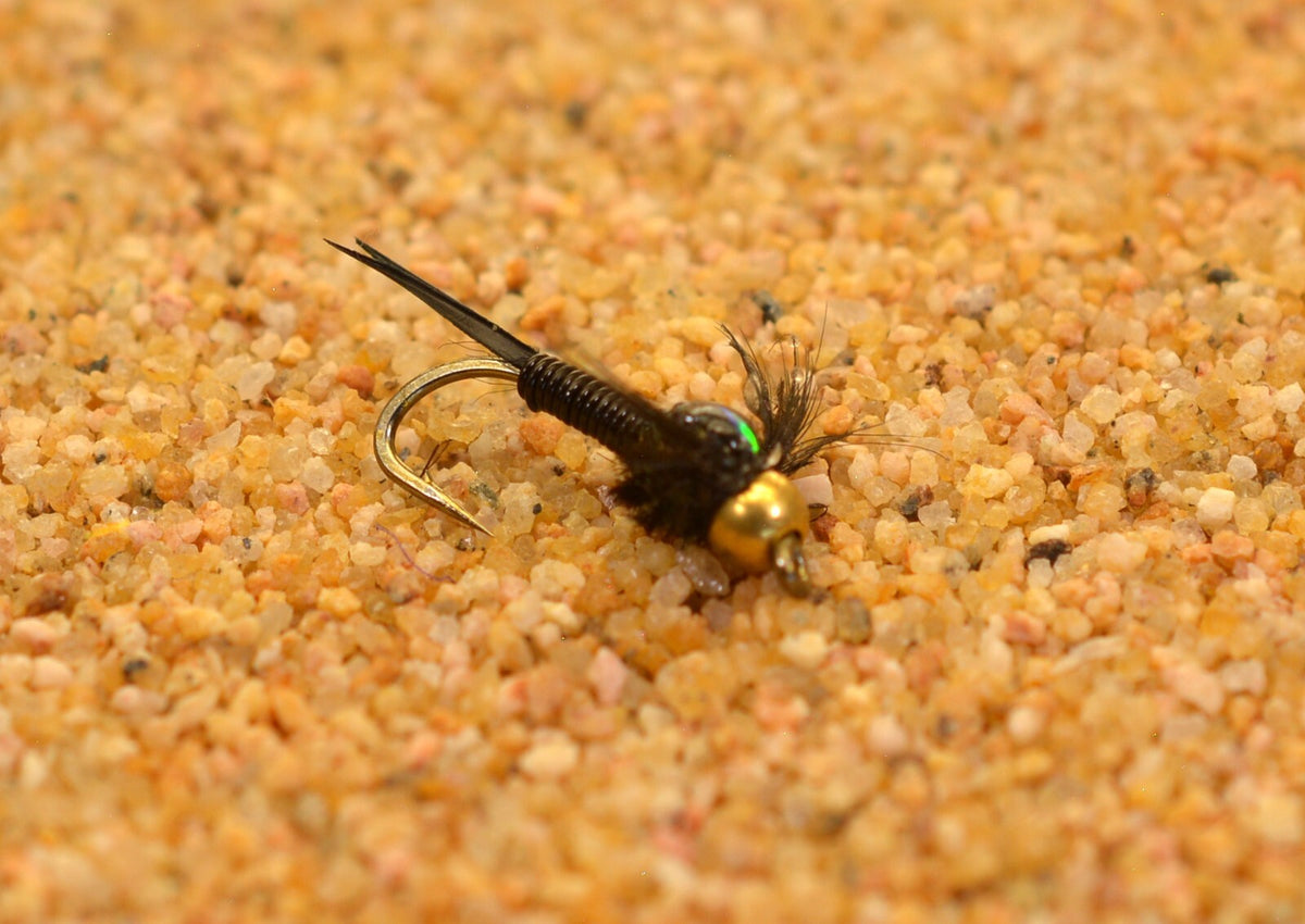 Black Copper John Nymph Flies with Mustad Signature Hooks - Multiple Sizes