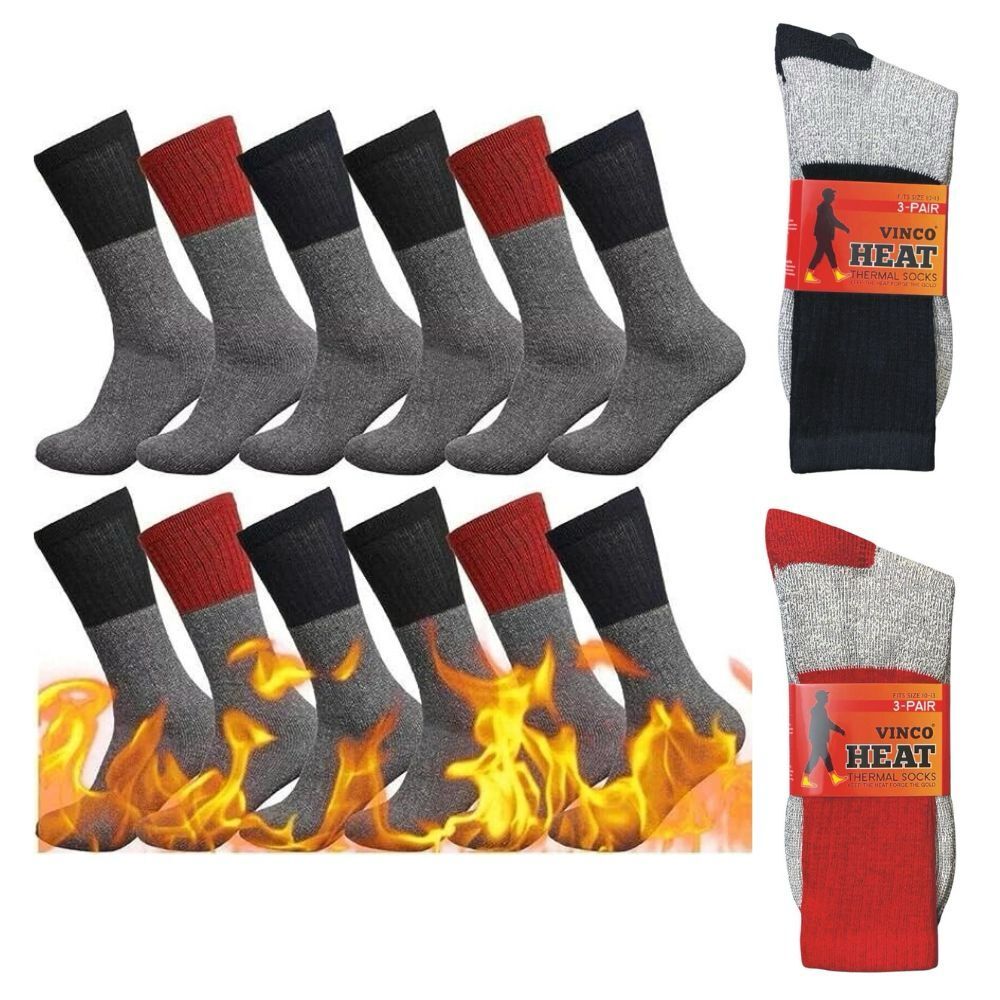 Men's Thermal Warm Socks - Heavy Duty Winter Heated Boots Socks 6-12 Pairs