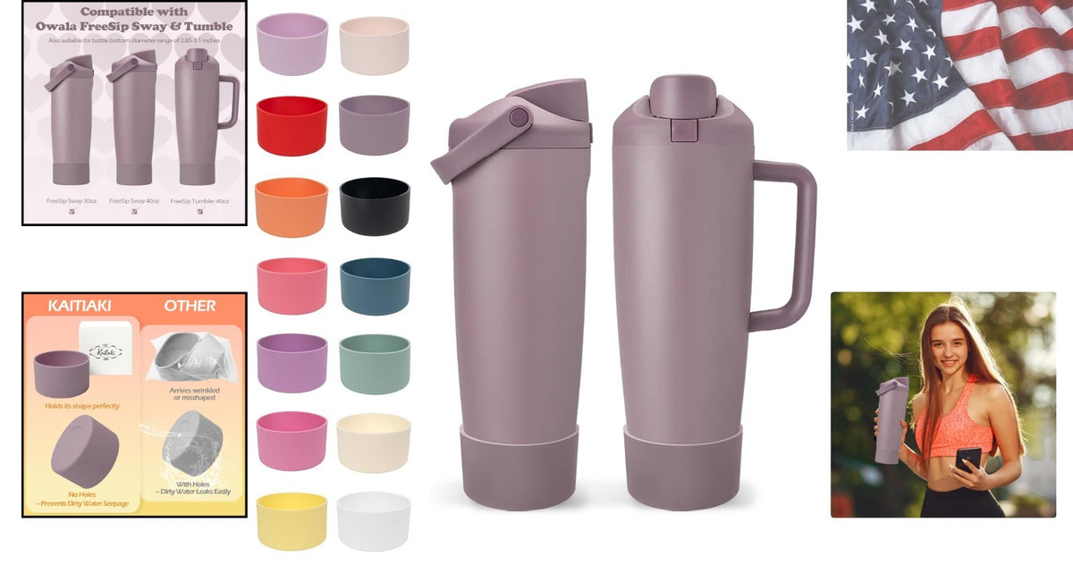 Silicone Water Bottle Boot for Owala 30oz & 40oz Tumblers - Non-Slip & Scratch-Resistant