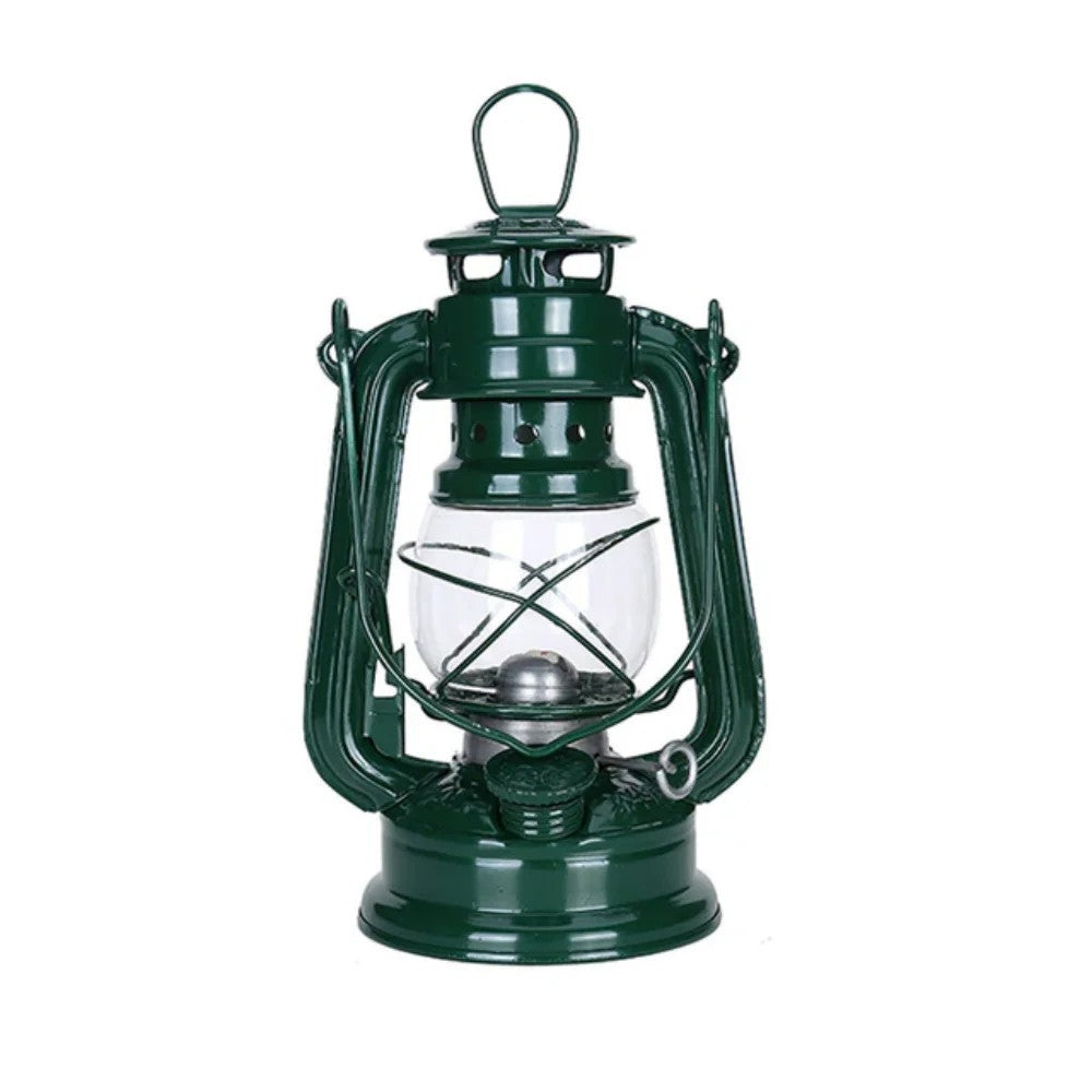 Vintage Camping Lantern Oil Lamp - Portable Outdoor Bronze Light 19cm