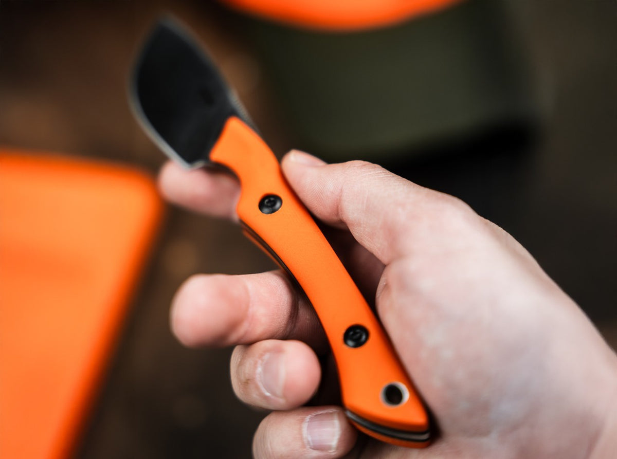 Orange Fixed Blade Hunting Knife 2.36 Inch Stainless Steel Outdoor Knife