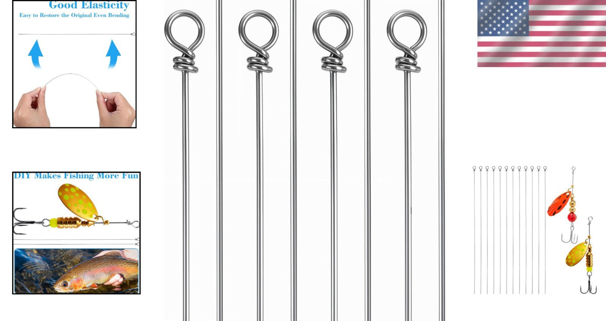 Stainless Steel Fishing Wire Spinner Kit for Custom Lures - 100 Pieces