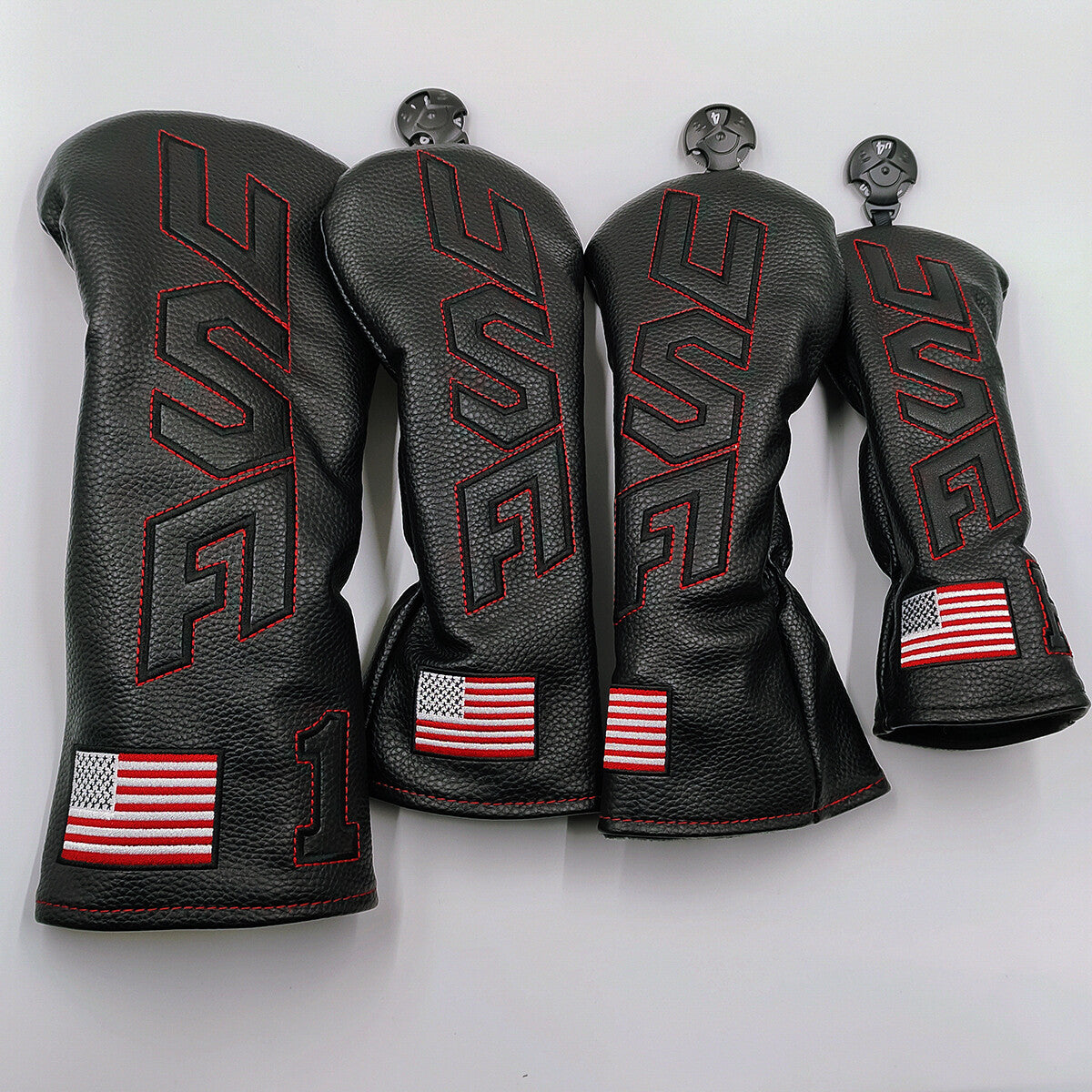 Golf Club Headcover Set Driver Fairway Hybrid Waterproof PU Leather