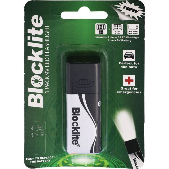 9V Flashlight Emergency Battery Included Compact Handheld Light