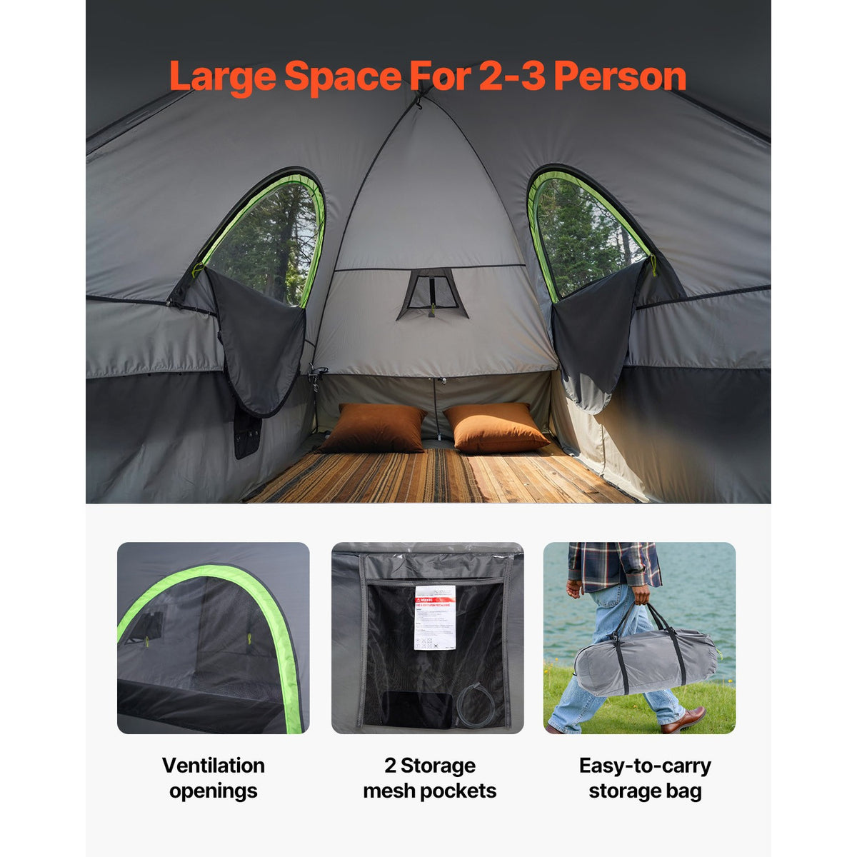 Waterproof Truck Bed Tent for Camping, Fits 5.0-5.2ft Pickup Trucks