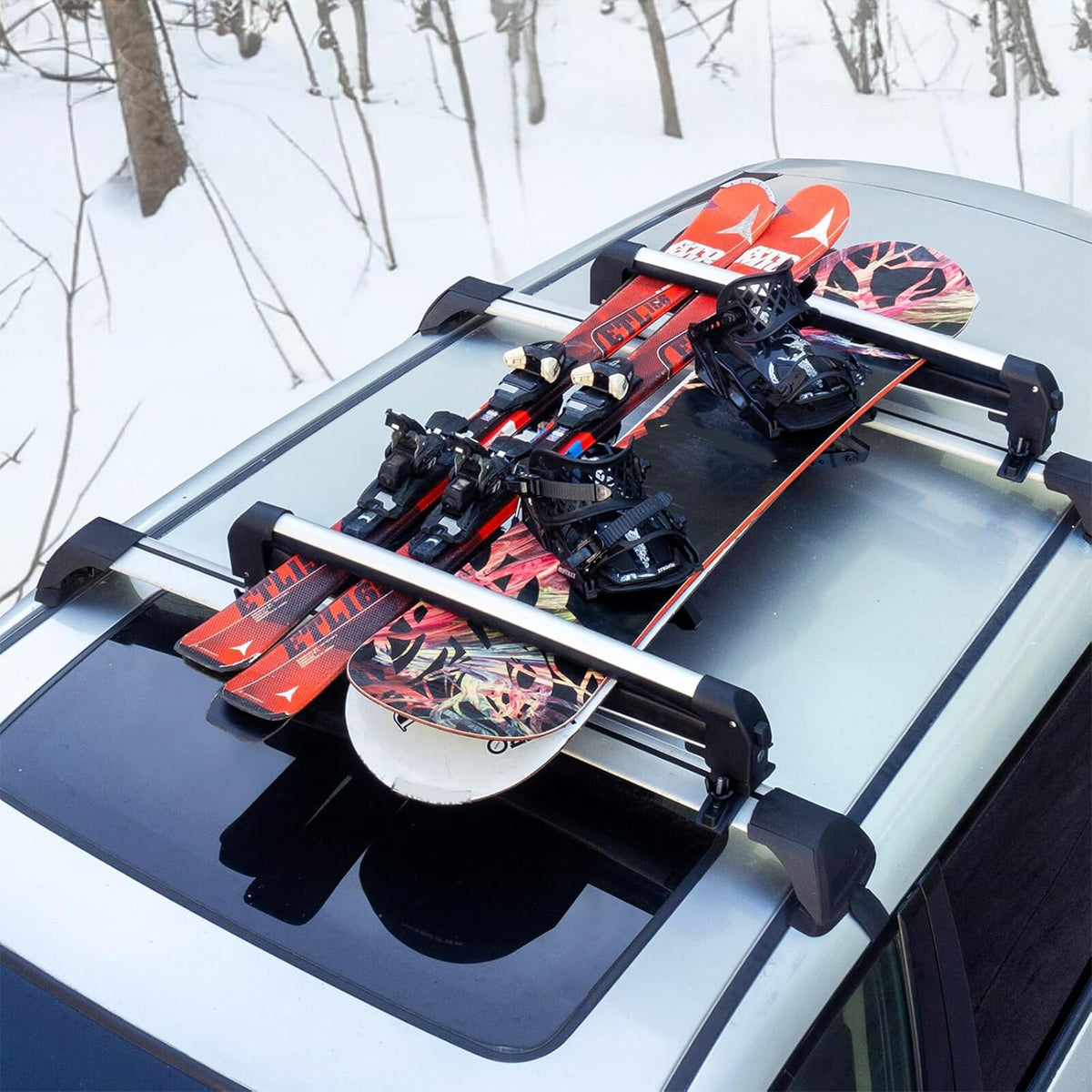 Subaru WRX Aluminum Ski Snowboard Roof Rack Cross Bars with Lock