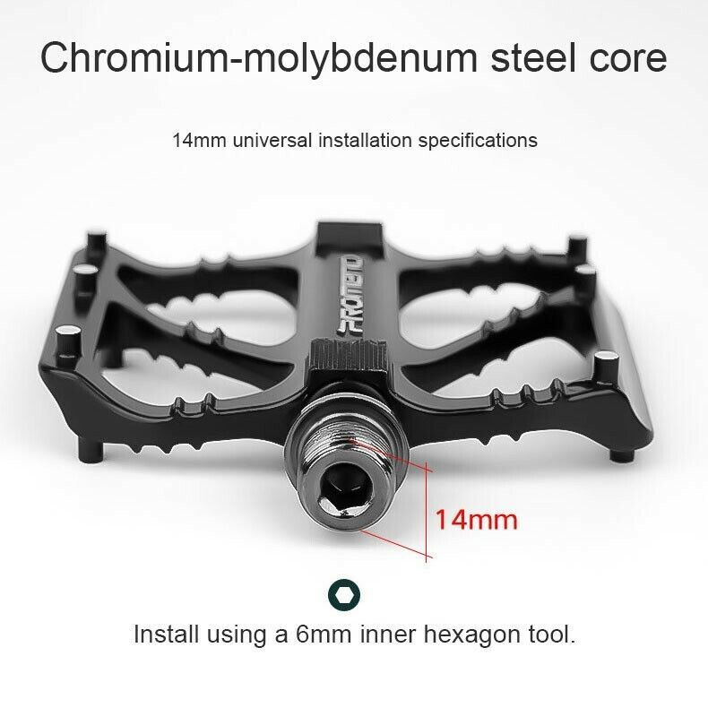 Mountain Bike Pedals Aluminum Non-slip MTB Pedals 9/16" Set of 2