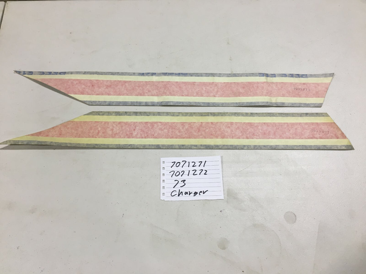 NOS Polaris Snowmobile Hood Decal Stripes Reflective Vintage Charger 73