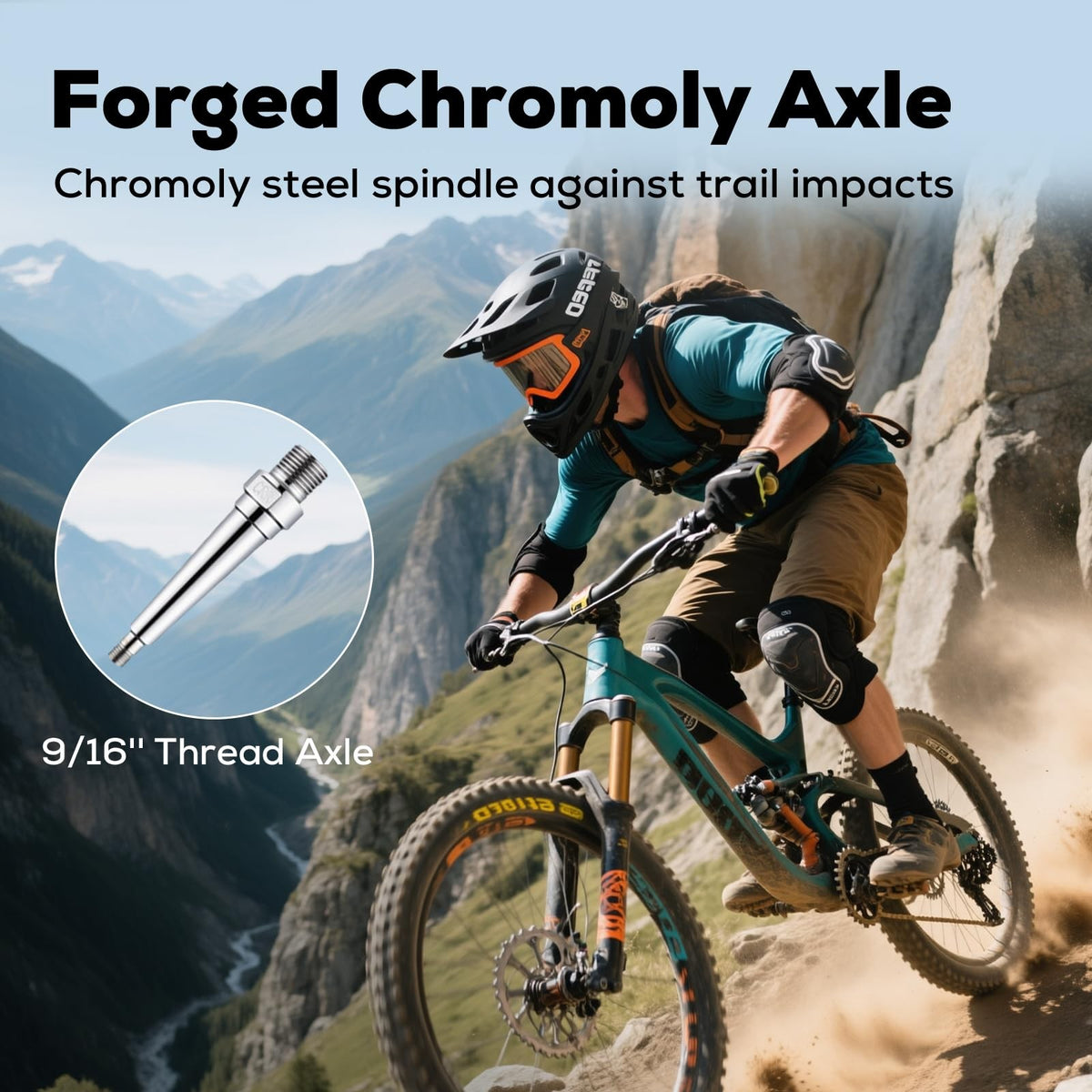 Extra Large Aluminum MTB Pedals with Wide Platform and Vibration-Resistant Grip