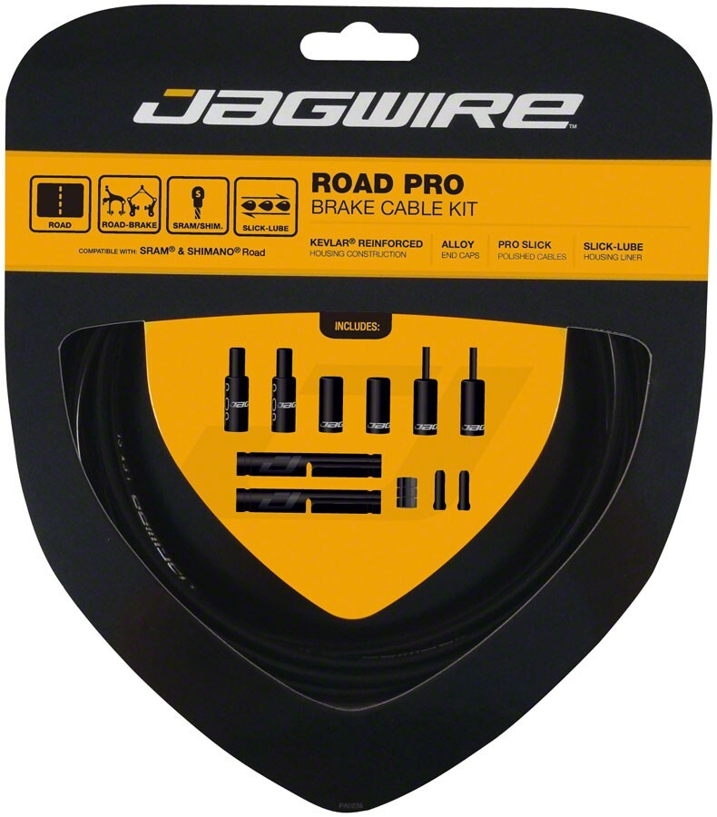Jagwire Pro Brake Cable Kit for Road Bikes - Fits SRAM & Shimano - All Colors