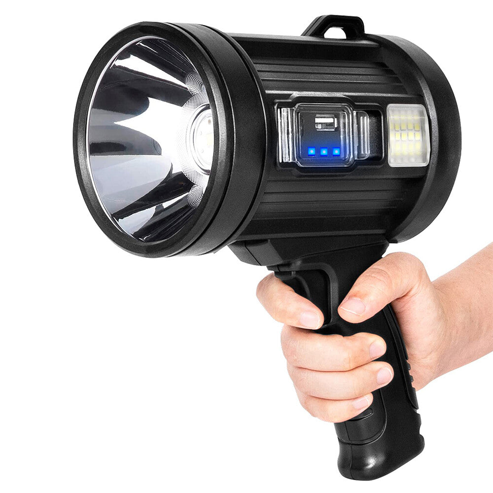 Super Bright LED Searchlight with 200000 Lumens, Handheld Camping Spotlight