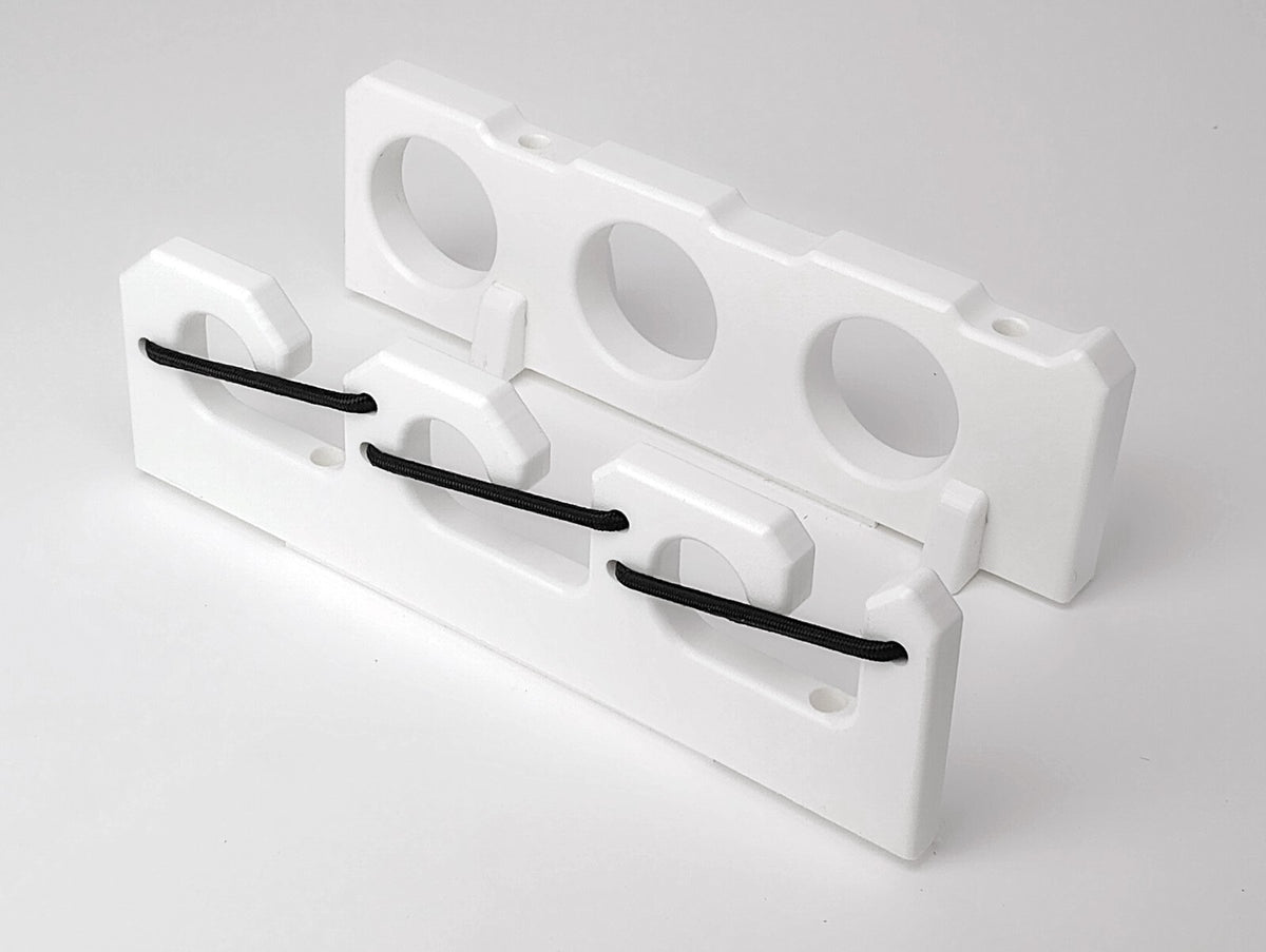 Marine Fishing Rod Holder Wall Rack with Bungee Lock for Boats - Seafoam White
