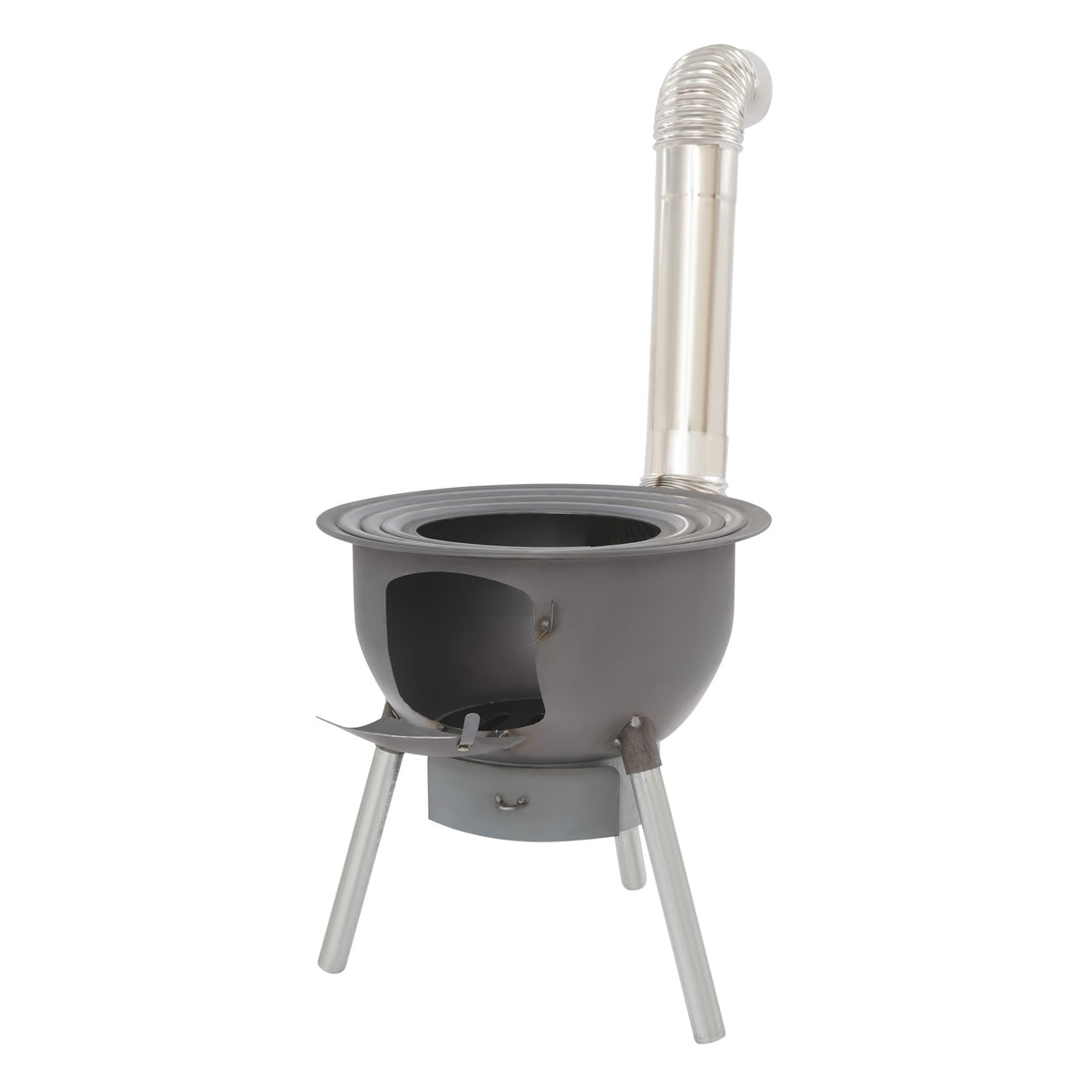 Portable Camping Wood Stove with Chimney Pipe and Grill for Outdoor Cooking
