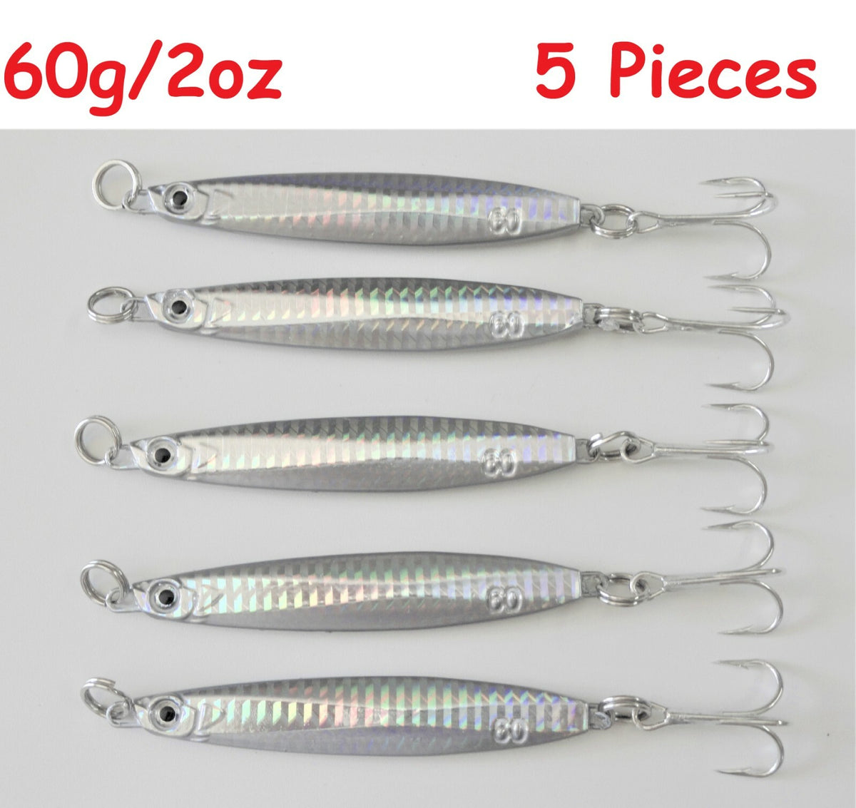 Saltwater Fishing Jigs 60g/2oz Metal Knife Sniper Vertical Lures - Multiple Pieces