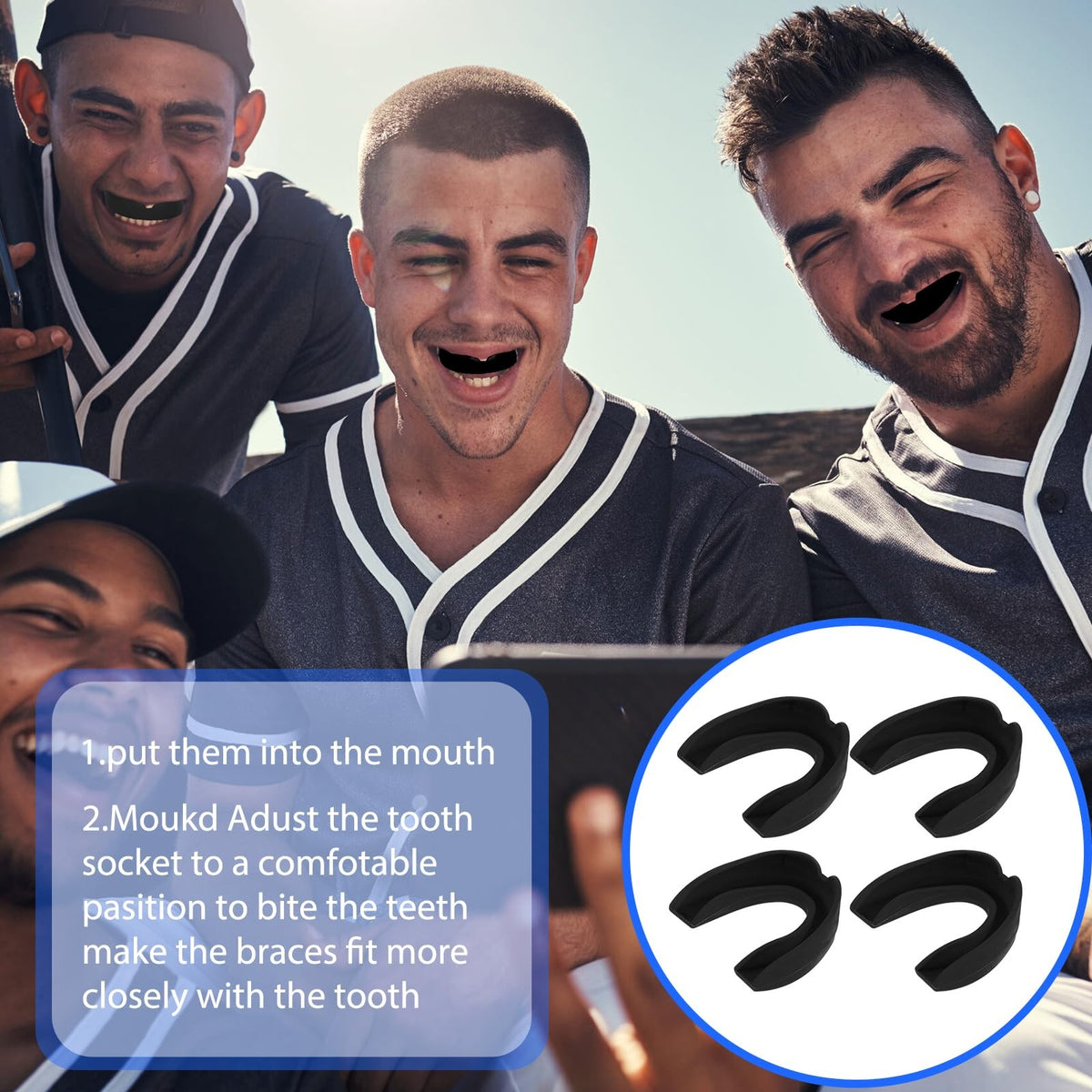 4 Pack Sports Mouth Guards Athletic Teeth Protector for Boxing Football Soccer