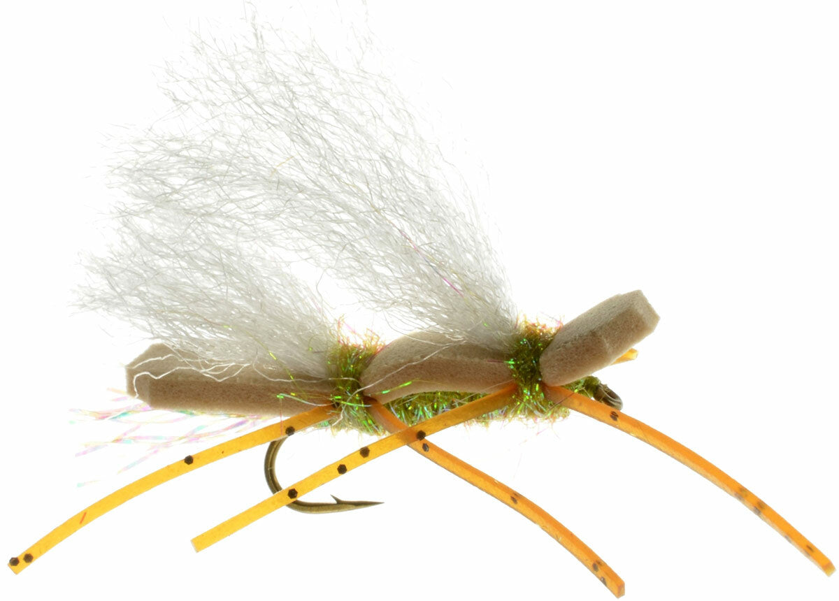 Fly Fishing Flies Set - Chubby Chernobyl Olive for Bass, Trout & Salmon