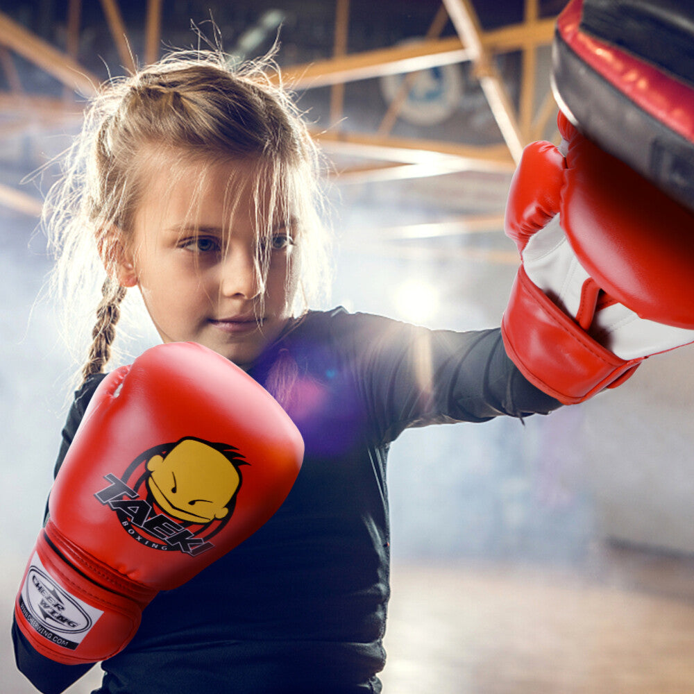 Kids Boxing Gloves 4oz PU Leather Cartoon MMA Training Sparring Gloves
