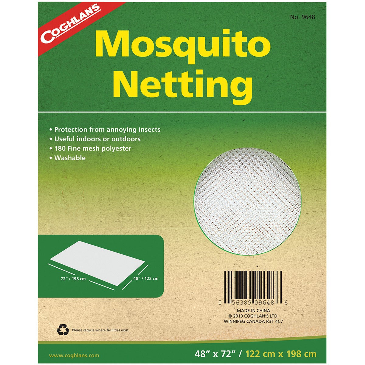 Camping Mosquito Netting 48x72 Polyester Insect Screen for Outdoors
