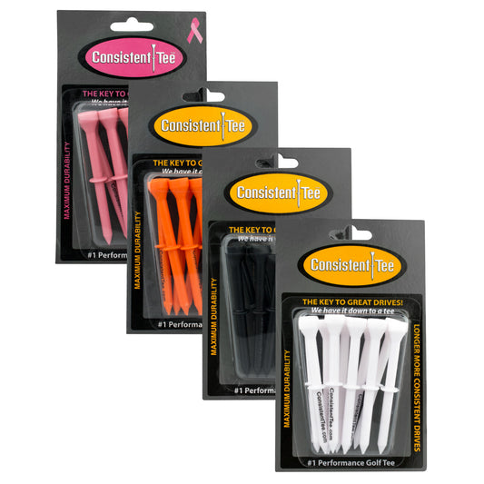 Durable Plastic Golf Tees Pack of 10 for Perfect Ball Height, USGA Approved