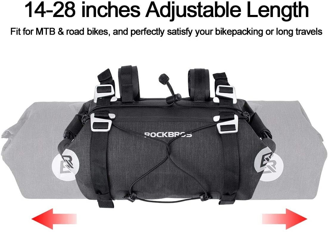Waterproof Bike Handlebar Bag 14L - Cycling Front Roll Bag for Bikepacking