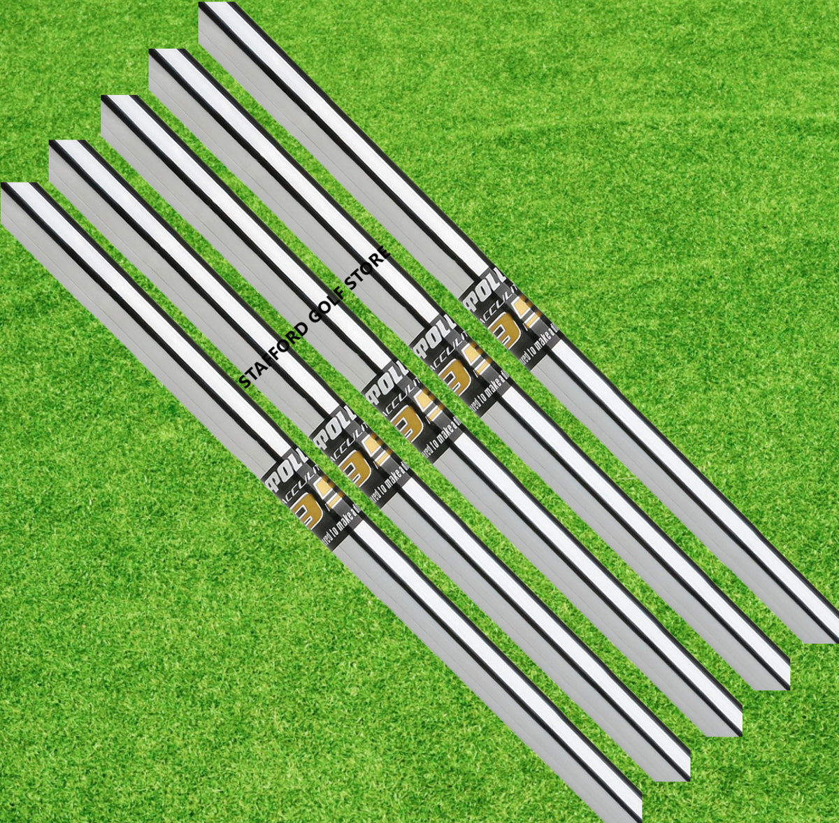 Golf Iron Shafts Set - Apollo Acculite 95 Steel R/S Combo .370 Tip, 42" Length