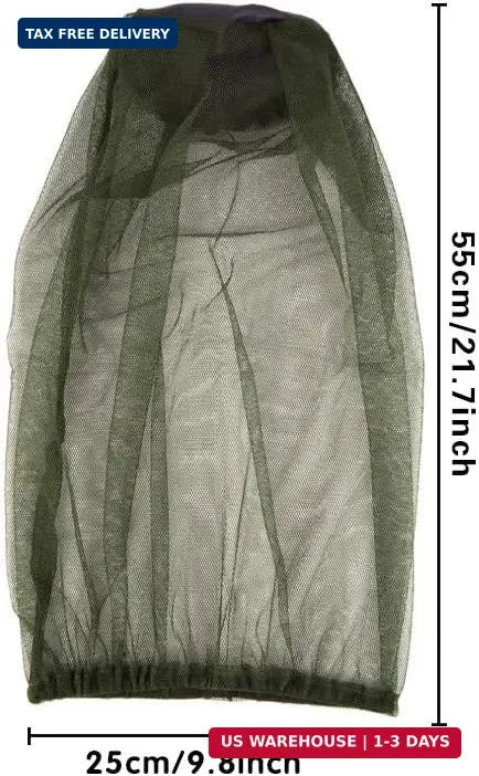 Mesh Mosquito Head Net for Camping Hiking Insect Protection - Pack of 6