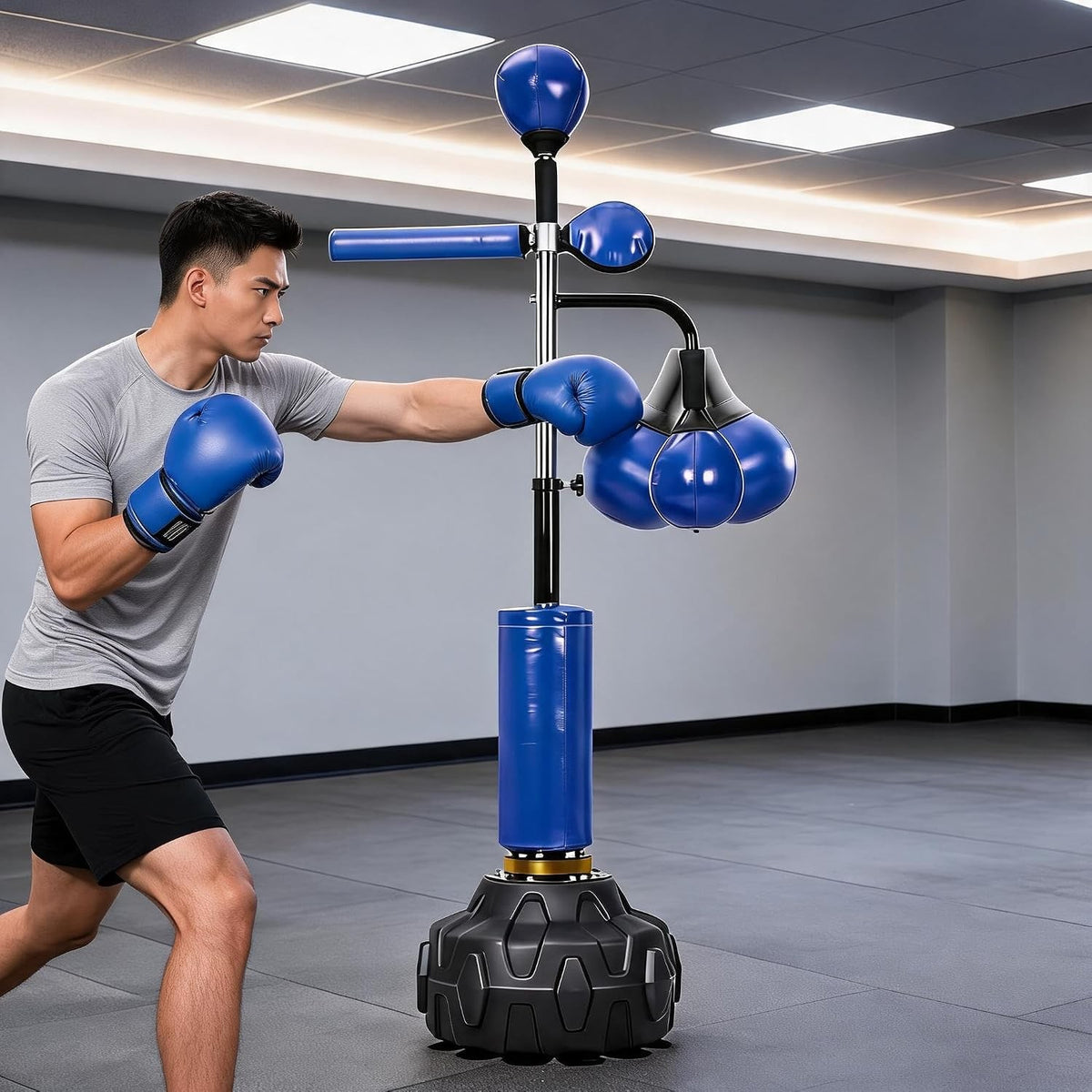 4-in-1 Freestanding Punching Bag Stand for Boxing & Kickboxing Training