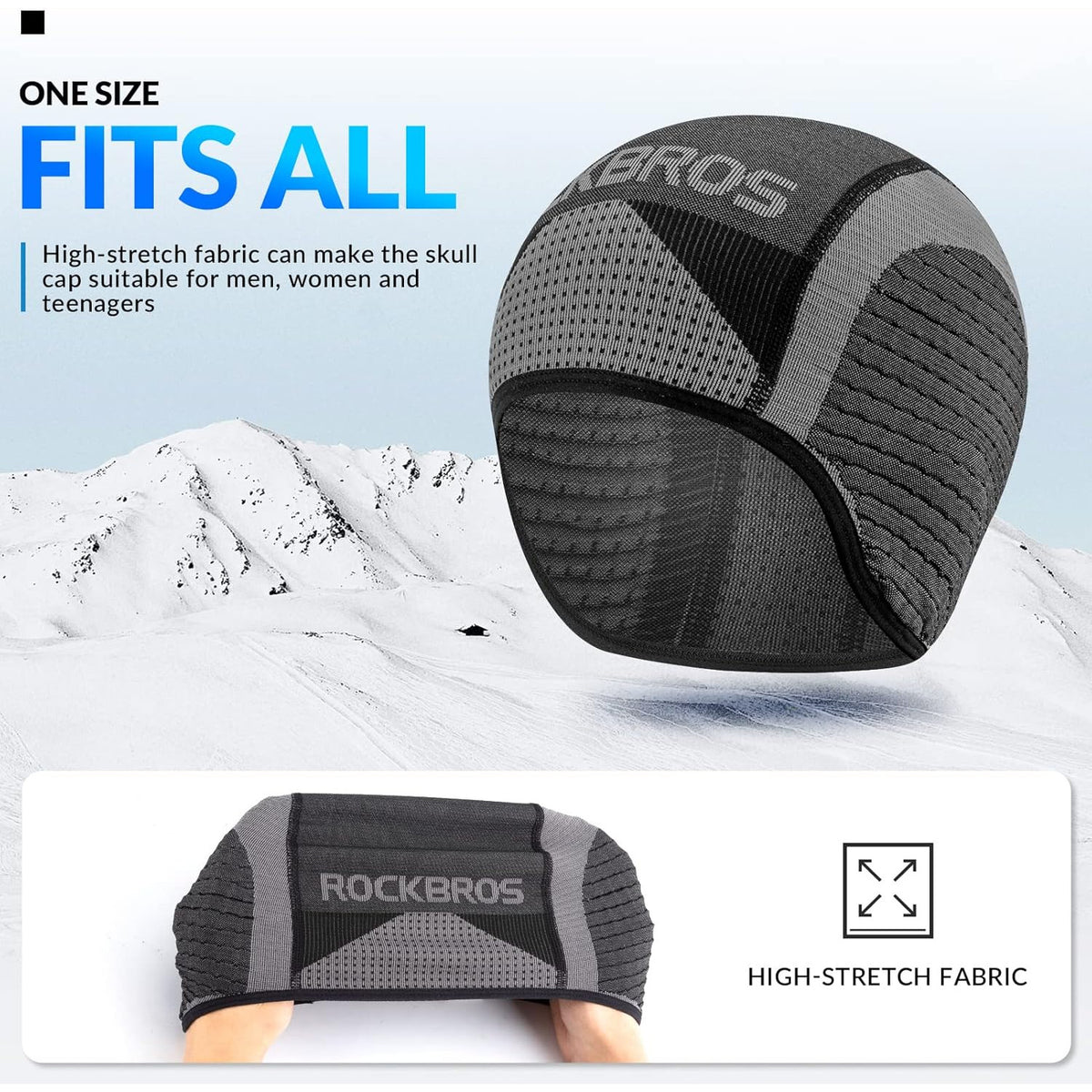 Winter Cycling Skull Cap with Earflaps - Thermal Helmet Liner for Men and Women