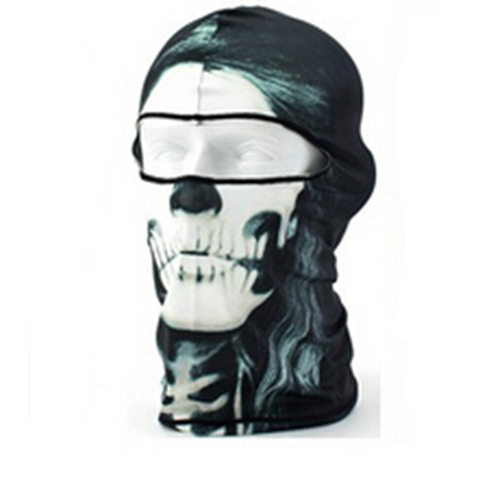 Full Face Balaclava Mask with Skull Print for Outdoor Sports & Tactical Use